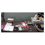 Group lot, includes books, basket, misc chemicals