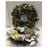 Two home decor wreathes one still has tag seller