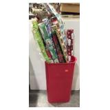 Trashcan full of seasonal wrapping paper - 8