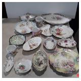 Painted china - soap dish, basket, divided dish,
