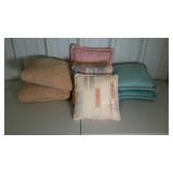 Group of eight throw pillows, assorted sizes and