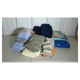 Box of assorted towels. Beach towels, bath