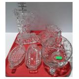 Pattern glass - pitcher, creamer, sugar, butter