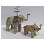 Elephant Figures, baby has chipped ear and trunk,