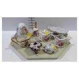 Painted china - German creamer & sugar, Limoges