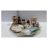 Japanese china - vases, ginger jars, center handle