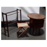 Furniture Lot, Quilt rack, butter churn end table