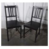 Two black dinning chairs, seller code VQ