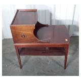 Mahagony end stand with high rise shelf seller
