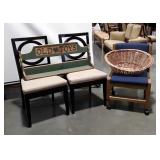 Furniture Lot, 2 dining style chairs, pine framed