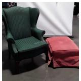 Furniture Lot. Wingback chair plus ottoman