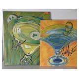 Two paintings on canvas one is 20 by 24 and 24 by