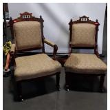 Victorian Chairs, armed gentlemans and ladies