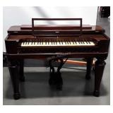 Antique Piano, lovely flame mahogany cabinet on