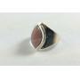 Size 9, sterling silver Peruvian pink opal ring