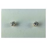 14k gold and diamond stud earrings 1/2 carat