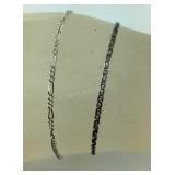 Two Sterling silver bracelets 7in