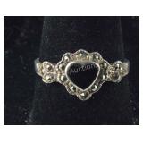 Size 6.75 Sterling silver and onyx ring