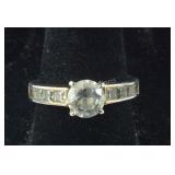 Size 8 Sterling silver and clear stone ring