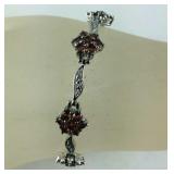 Mozambique garnet bracelet bolo stainless steel