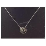 Sterling silver moon and sun necklace 16-18in