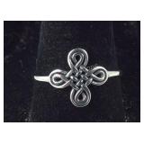 Size 8 Sterling silver Celtic cross ring