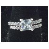 Size 9 Sterling silver CZ ring set