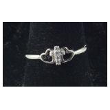 Size 8 Sterling silver CZ cross ring