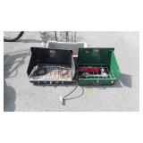 Two Coleman Camping Stoves, one with Propane