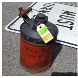 Nice early Galvanized Fuel Can. About half maybe