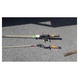Two older Fishing rods one with Zebco 202 reel