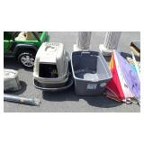 Cat Litter Containers lot. 2 complete, one only