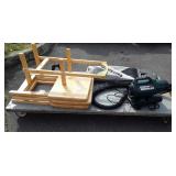 Household group with two Oreck vacuum cleaners,