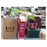 Skid of Christmas: wrapping paper, decorations,