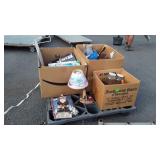 Skid of jars, statues, games, shelf, home decor,