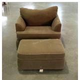 Living room chair with matching ottoman.  Will