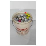 5 gallon bucket of used golfballs. Names include