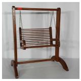 Wooden doll sized swing. Frame measures 21.5"