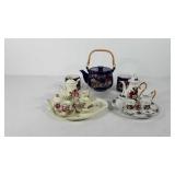 Tea sets, includes two decorative miniature sets