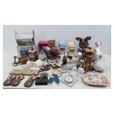 Home decor, ceramic statues,  clock, figurines,