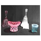 Glassware, includes two Fenton bells, one