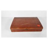 Wooden flatware chest, shows wear, flatware needs