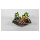 Frog decor, includes two frog coin banks and frog