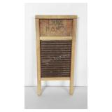 Wood and metal Washboard with graphics on each