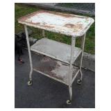 Early Kitchen Cart, rustic condition on the metal