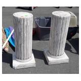Pair of Column Plantstands, Plaster made with one