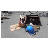 Misc. Lot. Old tool box with nails and such,