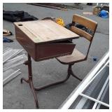 Early School Room Deck, lift top Writing Desk,