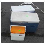 Three Coolers 2 Coleman 48. One Lil