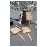 4pc wooden Outdoor Decor Lot. Snow man figure 4ft